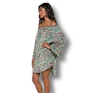 Anthropologie RAGA Priscilla Woman’s Paisley Off Shoulders Dress Size Medium